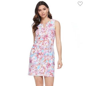 Aryeh Pink Floral Sleeveless Sheath Dress
